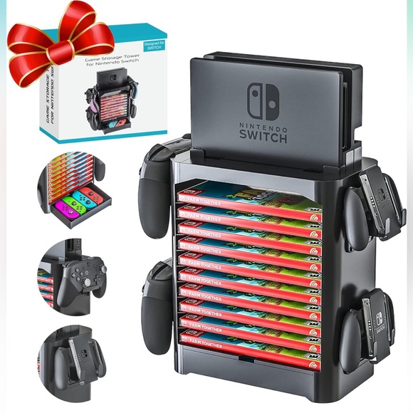 Skywin Game Storage Tower for Nintendo Switch (Black), NWT - Picture 8 of 10